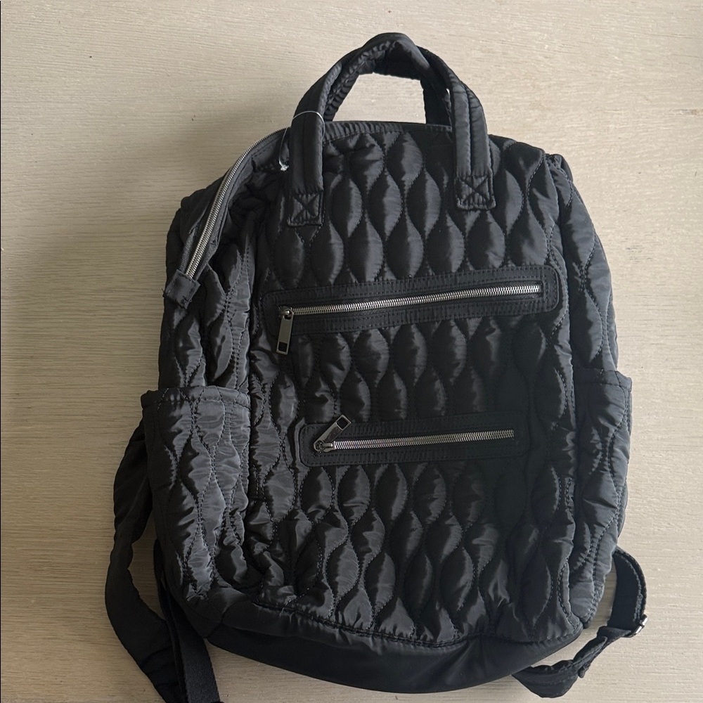 Quilted Black Backpack